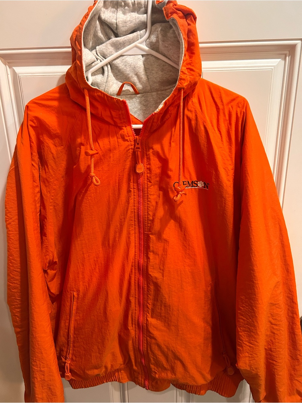Vintage Clemson Tigers Size MefOrange Hooded Windbreaker Jacket